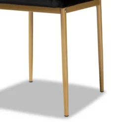 4pc Armand Velvet Fabric Upholstered And Metal Dining Chair Set - Baxton Studio -Baxton Studio GUEST 476c83e1 c2b2 4329 9ee2 a6a2862382df