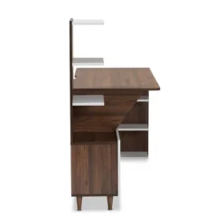 Tobias Two-Tone Wood Storage Computer Desk With Shelves Walnut - Baxton Studio -Baxton Studio GUEST 477bc311 fe51 4ede aac7 6ffa1c85000f