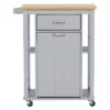 Yonkers Contemporary Kitchen Cart With Wood Top Light Gray - Baxton Studio -Baxton Studio GUEST 47a48cda f09f 40ae a9f4 9417551688e0