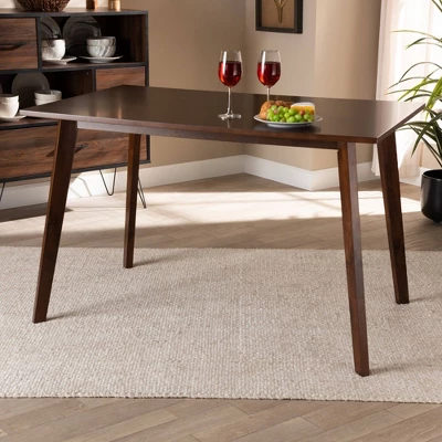Britte Rectangular Wood Dining Table Walnut - Baxton Studio 5 Britte Rectangular Wood Dining Table Walnut - Baxton Studio - Image 3
