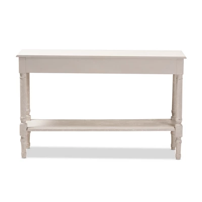 Ariella Whitewashed 1 Drawer Console Table White - Baxton Studio 5 Ariella Whitewashed 1 Drawer Console Table White - Baxton Studio - Image 3