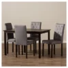 5pc Gardner Modern And Contemporary Finished And Fabric Upholstered Dining Set Gray/Dark Brown - Baxton Studio -Baxton Studio GUEST 4880bfb9 897e 468e 931d 684dd09ca967