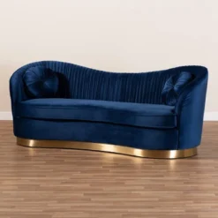 Nevena Velvet Sofa Blue - Baxton Studio 13 Nevena Velvet Sofa Blue - Baxton Studio -Baxton Studio GUEST 48997861 6362 4450 8f1c 2be739aae2be