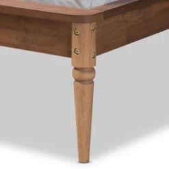 Jamila Wood And Synthetic Rattan Platform Bed Walnut Brown - Baxton Studio -Baxton Studio GUEST 48ecfd9f 3795 4e58 b4e3 4d0fbeccf2f4