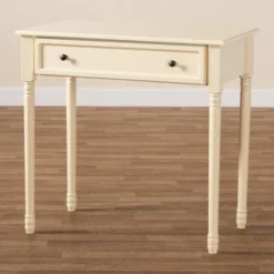 Mahler Wood 1 Drawer Console Table White - Baxton Studio -Baxton Studio GUEST 4925934c 54e0 46d0 ae9d 894287e0eb58