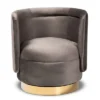 Saffi Velvet Upholstered Swivel Accent Chair - Baxton Studio -Baxton Studio GUEST 494968ac 1591 4595 a4db 7cf80a5cca53