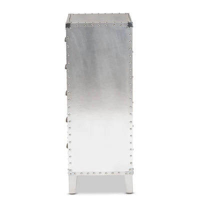 Carrel Metal 5 Drawer Accent Chest Silver - Baxton Studio 5 Carrel Metal 5 Drawer Accent Chest Silver - Baxton Studio - Image 3