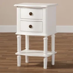 Audrey Finished 2 Drawer Nightstand White - Baxton Studio -Baxton Studio GUEST 4985f928 86ff 4855 bdc2 1d9946a085c7
