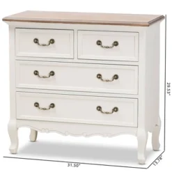Amalie 4 Drawer Accent Dresser White/Oak - Baxton Studio -Baxton Studio GUEST 49f23f78 9a93 46af a965 113707fe3fca