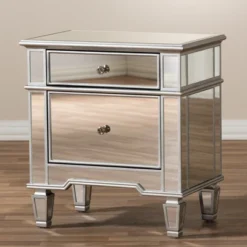 Sussie Hollywood Regency Glamour Style Mirrored 2 - Drawer Nightstand - Baxton Studio 15 Sussie Hollywood Regency Glamour Style Mirrored 2 - Drawer Nightstand - Baxton Studio -Baxton Studio GUEST 4a286267 68e3 4a3a ad2c d8ba3652f0d5