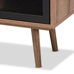 Yuna Natural Wood And Metal 2 Door TV Stand For TVs Up To 40" Brown/Black - Baxton Studio -Baxton Studio GUEST 4a406c19 8553 4da4 a424 3e90e8a42fe0