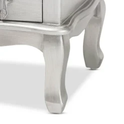 Callen Brushed Wood 4 Drawer Nightstand Silver - Baxton Studio -Baxton Studio GUEST 4a608919 605e 4598 bde6 e9ec07496cb7