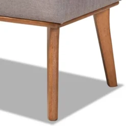 Odessa Mid-Century Modern Fabric Upholstered Wood Dining Bench Walnut/Brown - Baxton Studio -Baxton Studio GUEST 4a92d6c0 aa61 4d94 9c7c ee4e36f569fd