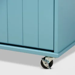 Liona Sky Wood Kitchen Storage Cart Blue/Natural - Baxton Studio -Baxton Studio GUEST 4a95f86c 14a2 44ea 842f 3d7165b3f474