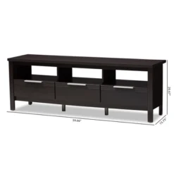 Elaine Modern And Contemporary Finished TV Stand For TVs Up To 60" Dark Brown - Baxton Studio -Baxton Studio GUEST 4b053413 695e 4d61 9b04 469d6ab5ddbf