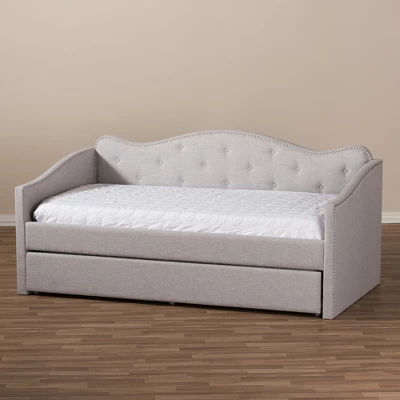Twin Kaija Modern And Contemporary Fabric Daybed With Trundle Gray - Baxton Studio 13 Twin Kaija Modern And Contemporary Fabric Daybed With Trundle Gray - Baxton Studio - Image 11