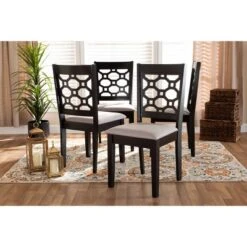 4pc Peter Fabric Upholstered And Wood Dining Chairs - Baxton Studio -Baxton Studio GUEST 4b795366 67a3 4849 a27c a6649bd8e1ac