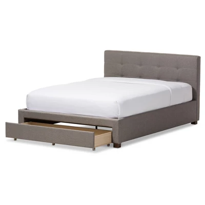 Brandy Modern And Contemporary Fabric Upholstered Platform Bed With Storage Drawer - Baxton Studio 3 Brandy Modern And Contemporary Fabric Upholstered Platform Bed With Storage Drawer - Baxton Studio