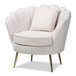 Garson Velvet And Metal Accent Chair - Baxton Studio -Baxton Studio GUEST 4b909231 89fe 4435 ab9f 8059fb5fb662