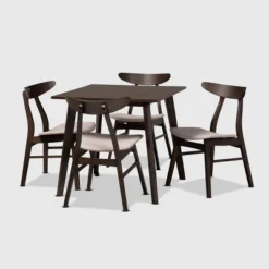 5pc Britte Fabric Upholstered Wood Dining Set - Baxton Studio -Baxton Studio GUEST 4bd3d41f df6e 43cc a1fe 3ee1c4cc772b