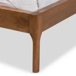 Brooklyn Mid Century Modern Walnut Wood Fabric Upholstered Platform Bed - Baxton Studio -Baxton Studio GUEST 4c4a4865 5c80 45a5 9d97 6a83025faf37
