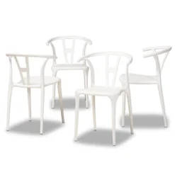 4pc Warner Plastic Dining Chair Set - Baxton Studio -Baxton Studio GUEST 4ccf76b4 6084 47b7 a347 a1904aa3cee2