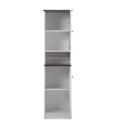 Lauren TwoTone And Buffet And Hutch Kitchen Cabinet White/Dark Brown - Baxton Studio