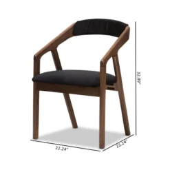 Set Of 2 Wendy Midcentury Modern Velvet And Walnut Wood Finishing Dining Chairs Dark Gray/ Brown - Baxton Studio -Baxton Studio GUEST 4d5af188 ea20 41a9 a82c a4fb99f0610e