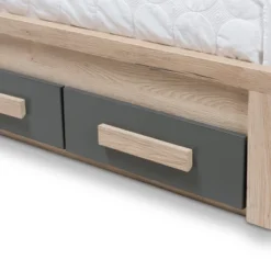 Twin Pandora Modern And Contemporary Two Tone 2 Drawer Size Storage Platform Bed Dark Gray/Natural - Baxton Studio -Baxton Studio GUEST 4d7d2423 1db5 4472 9558 9fb0118d0000
