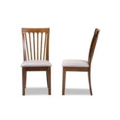 Set Of 2 Minette Fabric Upholstered Wood Dining Chairs Gray/Walnut - Baxton Studio -Baxton Studio GUEST 4e2342ed 33f9 40f0 b1a2 b1c3d2543604