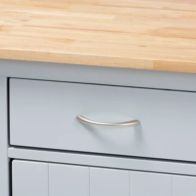 Donnie Wood Kitchen Storage Cart Light Gray/Natural - Baxton Studio 9 Donnie Wood Kitchen Storage Cart Light Gray/Natural - Baxton Studio - Image 7