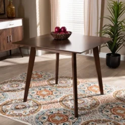 Pernille Square Wood Dining Table Walnut - Baxton Studio -Baxton Studio GUEST 4ed638b1 7b6e 4a88 a6f8 7aa931e0a653