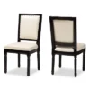 Set Of 2 Louane Faux Leather Upholstered And Wood Dining Chairs Beige/Black - Baxton Studio 1 Set Of 2 Louane Faux Leather Upholstered And Wood Dining Chairs Beige/Black - Baxton Studio -Baxton Studio GUEST 4f0311bd 9a94 448e 9609 57766575c327