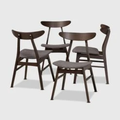 Set Of 4 Britte Fabric Upholstered Wood Dining Chairs - Baxton Studio -Baxton Studio GUEST 4f6f5b57 0f68 43c2 99ed df3a7cbae295
