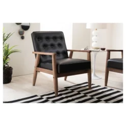 Sorrento Mid - Century Retro Modern Faux Leather Upholstered Wooden Lounge Chair - Baxton Studio 9 Sorrento Mid - Century Retro Modern Faux Leather Upholstered Wooden Lounge Chair - Baxton Studio -Baxton Studio GUEST 4fb5eb89 94fb 4ada b511 df8942491c85