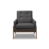 Perris Fabric Upholstered Walnut Wood Lounge Chair - Baxton Studio -Baxton Studio GUEST 5021e536 2e0a 4224 a215 52d52831a27b