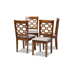 4pc Peter Fabric Upholstered And Wood Dining Chairs - Baxton Studio -Baxton Studio GUEST 512e9d32 cde2 4d8a aaf2 408cb1223bec
