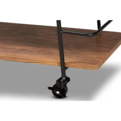 3 Tier Bernard Industrial Metal And Wood Mobile Wine Bar Cart Black/Walnut - Baxton Studio 9 3 Tier Bernard Industrial Metal And Wood Mobile Wine Bar Cart Black/Walnut - Baxton Studio -Baxton Studio GUEST 5134988b bb12 46aa b422 e2168bb65de2