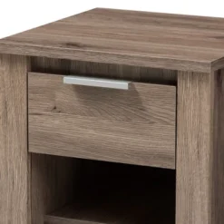 Laverne Modern And Contemporary Oak Finished 1 Drawer Nightstand Brown - Baxton Studio -Baxton Studio GUEST 51551231 9849 4462 afb1 16a37774a018