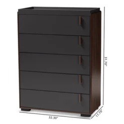 5 Drawer Rikke Two-Tone Wood Chest Brown - Baxton Studio -Baxton Studio GUEST 52552732 d449 42aa b51b 9eb3548e9236