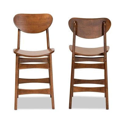 2pc Katya Wood Counter Height Barstool Set Brown - Baxton Studio 3 2pc Katya Wood Counter Height Barstool Set Brown - Baxton Studio