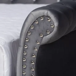 Abbie Velvet Fabric Upholstered Crystal Tufted Daybed With Trundle - Baxton Studio -Baxton Studio GUEST 5375a46e 3ff6 4336 bb6a d7a223b923d9