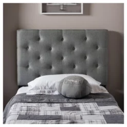Twin Viviana Modern And Contemporary Fabric Upholstered Button Tufted Headboard Gray - Baxton Studio 7 Twin Viviana Modern And Contemporary Fabric Upholstered Button Tufted Headboard Gray - Baxton Studio -Baxton Studio GUEST 54ddeb3d f20b 4164 adac a53de44c419e