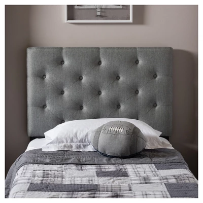 Twin Viviana Modern And Contemporary Fabric Upholstered Button Tufted Headboard Gray - Baxton Studio 5 Twin Viviana Modern And Contemporary Fabric Upholstered Button Tufted Headboard Gray - Baxton Studio - Image 3