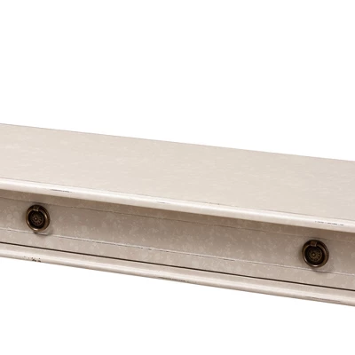 Ariella Whitewashed 1 Drawer Console Table White - Baxton Studio 6 Ariella Whitewashed 1 Drawer Console Table White - Baxton Studio - Image 4