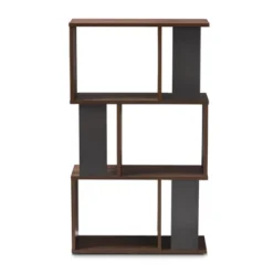 40.2" Legende Finished Display Bookcase Brown/Dark Gray - Baxton Studio -Baxton Studio GUEST 55963ee0 6b08 4cb1 8e0c 8bca707e5d3a