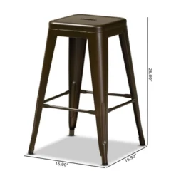 4pc Horton Gunmetal Metal Stackable Counter Stool Set Gray - Baxton Studio -Baxton Studio GUEST 55a36758 a02b 4902 b04d 9cedf320497d