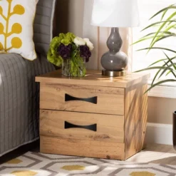 Colburn Wood 2 Drawer Nightstand Oak Brown - Baxton Studio 11 Colburn Wood 2 Drawer Nightstand Oak Brown - Baxton Studio -Baxton Studio GUEST 55dc7c50 5943 4464 9ce6 f02141d7f9b7