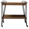 Jessica Rustic Industrial Style Textured Finish Metal Distressed Ash Wood Mobile Serving Bar Cart - Black & Brown - Baxton Studio -Baxton Studio GUEST 55f90890 beca 4279 a202 9b2a8fe6cd97