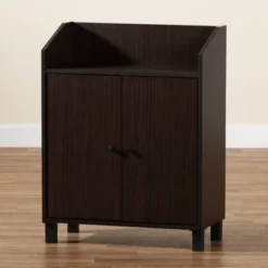 Rossin Wood 2 Door Entryway Shoe Cabinet - Baxton Studio -Baxton Studio GUEST 563b7290 91a9 4992 8318 6ebb5b202320